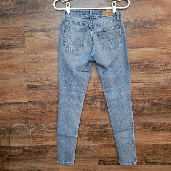 Levi's Legging Jeans Size 24 Low Rise Stretch Denim Medium Light Wash - Picture 2 of 11